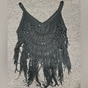 black crochet summer top